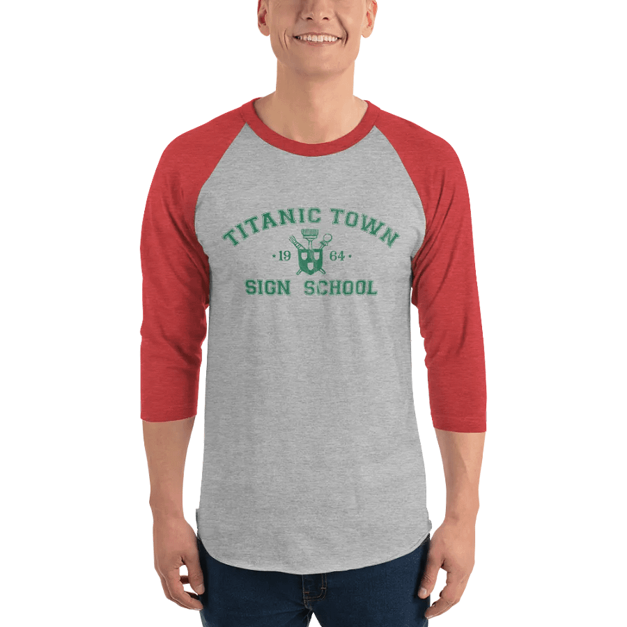 3/4 sleeve raglan baseball shirt - Campus - Green Lettering product image (4)