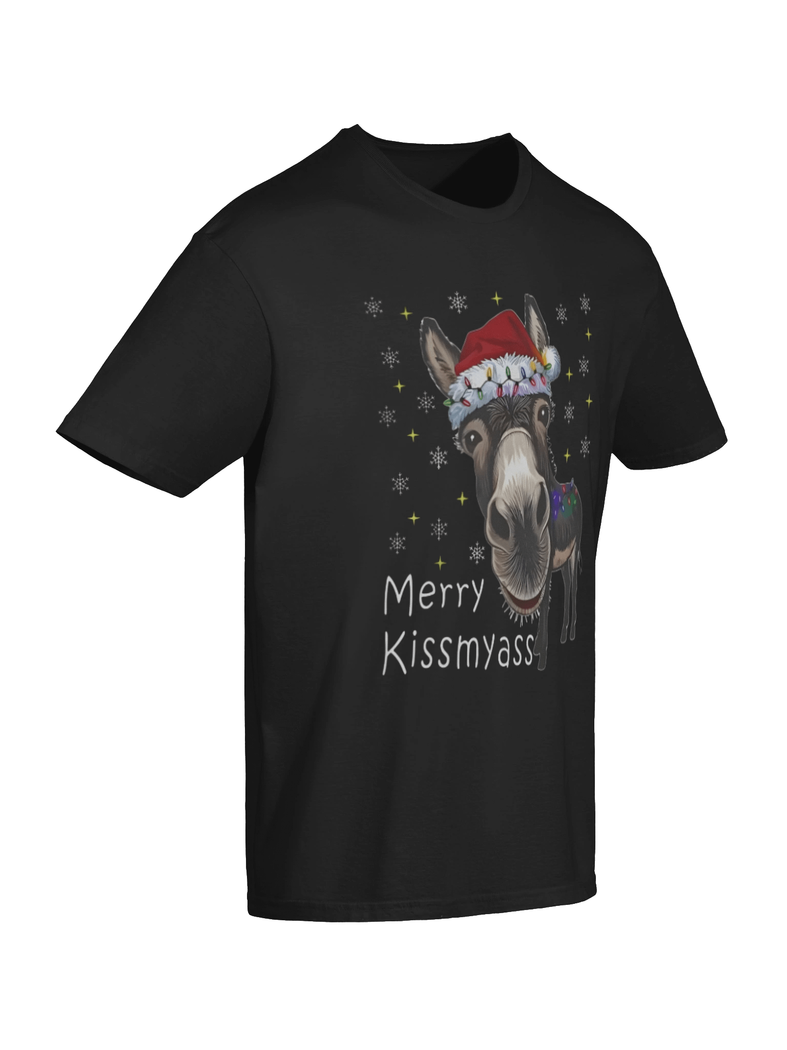 Merry KissMyAss Donkey Santa Hat Shirt product image (7)
