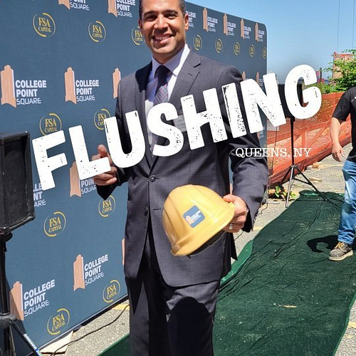 Something is happening in the neighborhood! #groundbreaking at a new development in downtown Flushing, Queens. I had the oppo...
