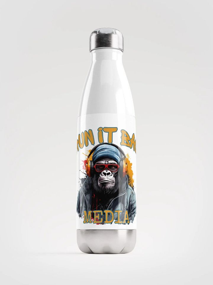 RUN It BAC Media Water Bottle White product image (1)
