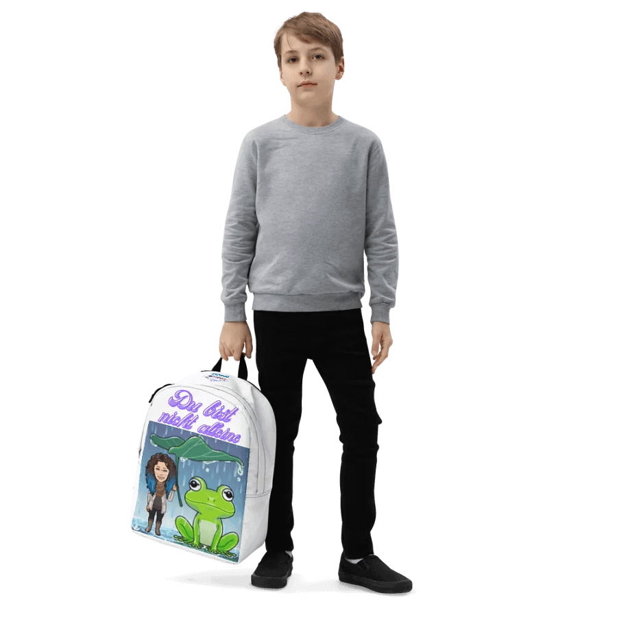 Minimalistischer Rucksacktasche mit dem Aufdruck ´´ du bist nicht alleine´´ product image (7)