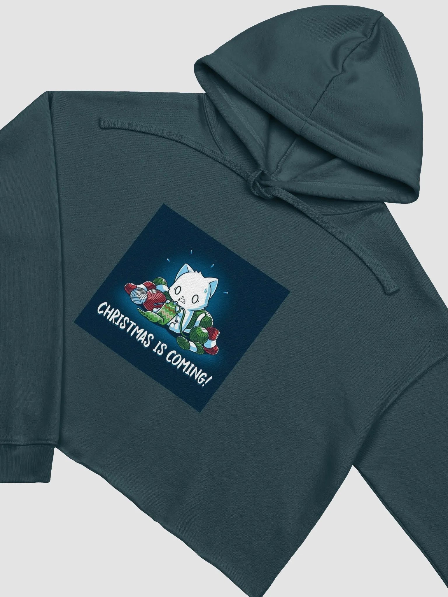 Christmas Cat Knitting Crop Hoodie product image (21)