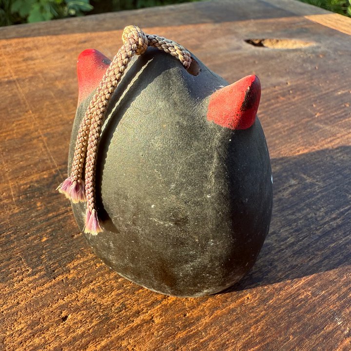 🎎 Japanese Red Oni Ceramic Bell (Dorei) – Mid-Showa Era – Japan Antique Roadshow product image (2)