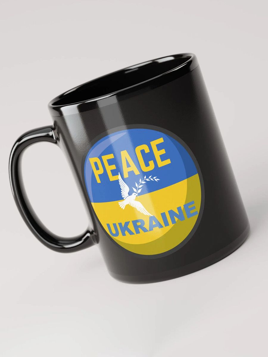 Ukrainian Peace Dove Glossy Black Mug product image (3)