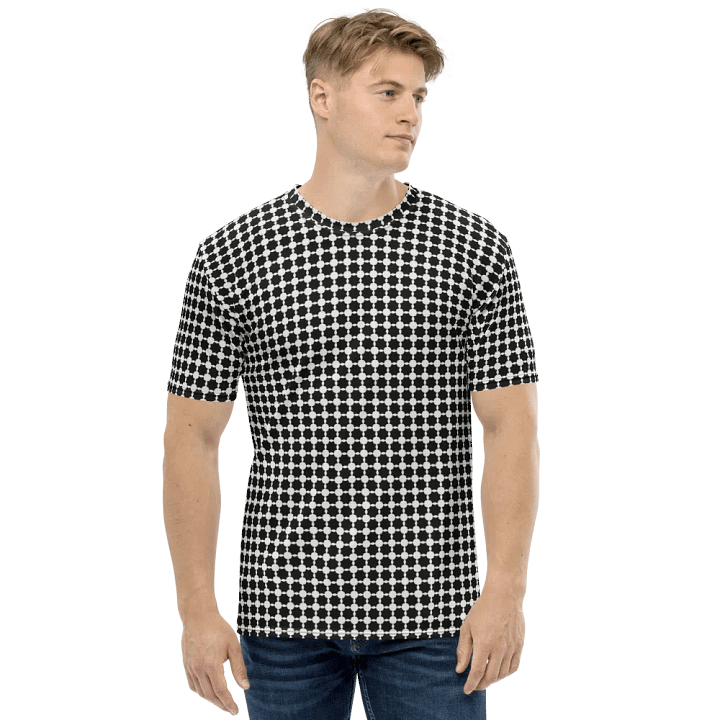 Abstract Black and White Chain Men's Crewneck T Shirt product image (2)
