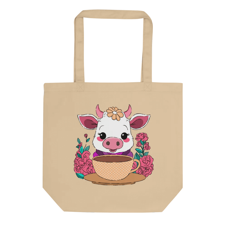 Coffee Break Cow Eco Tote Bag product image (2)