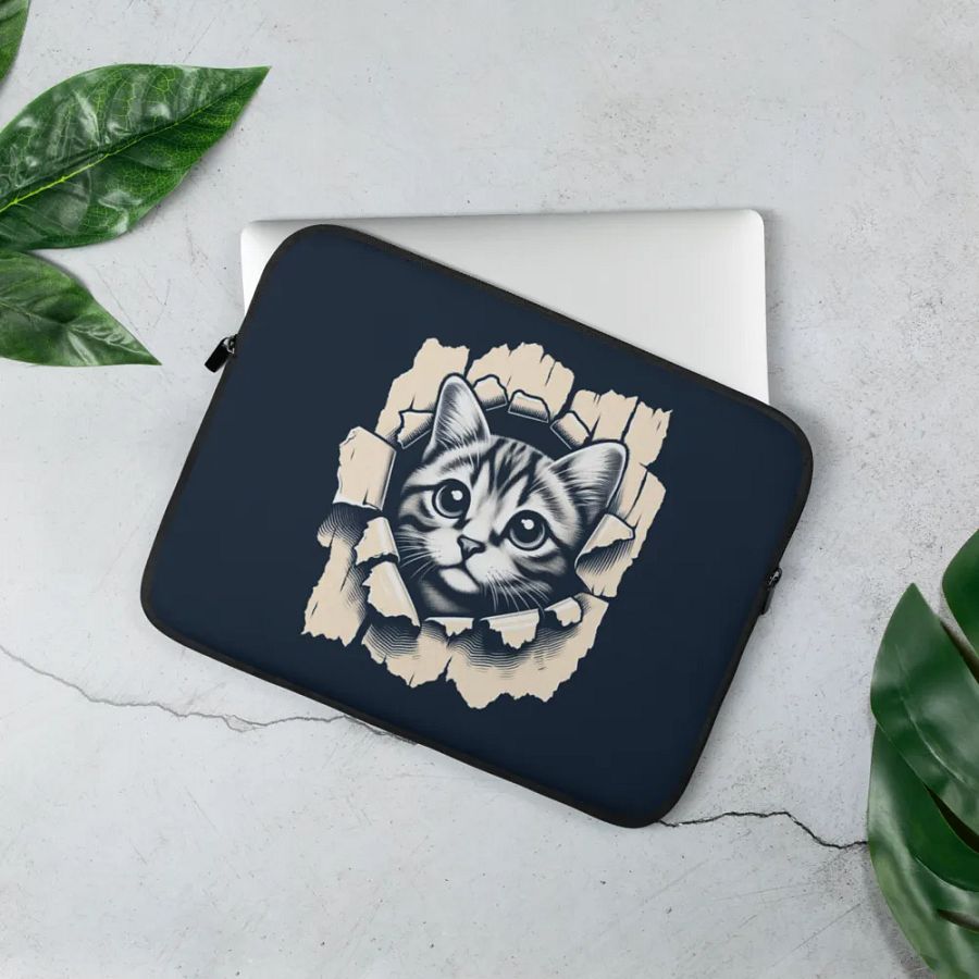 Peekaboo Kitty Laptop Sleeve product image (2)