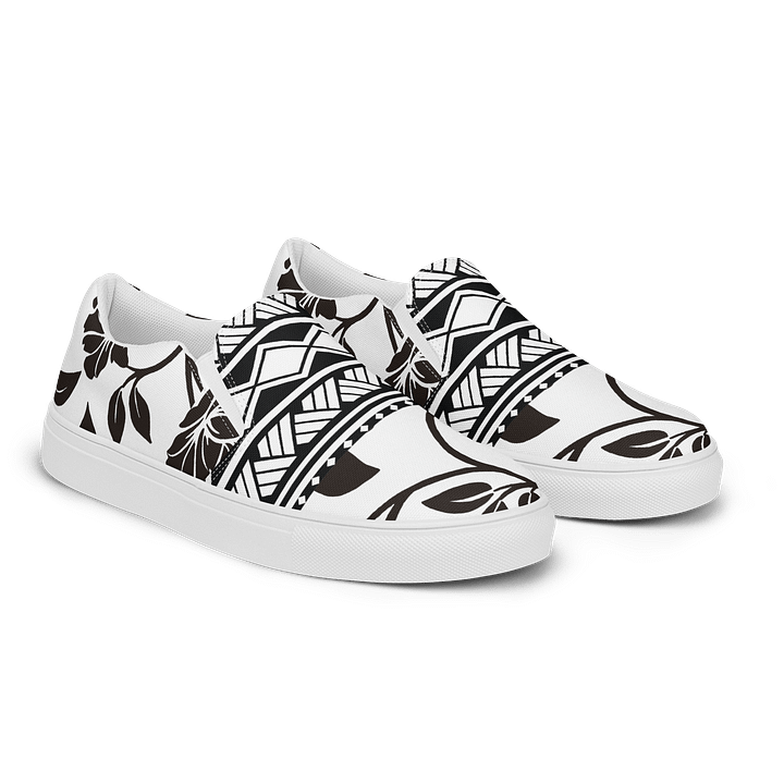 Hawaiian Style Geometric Floral Slip-On Canvas Shoes product image (2)