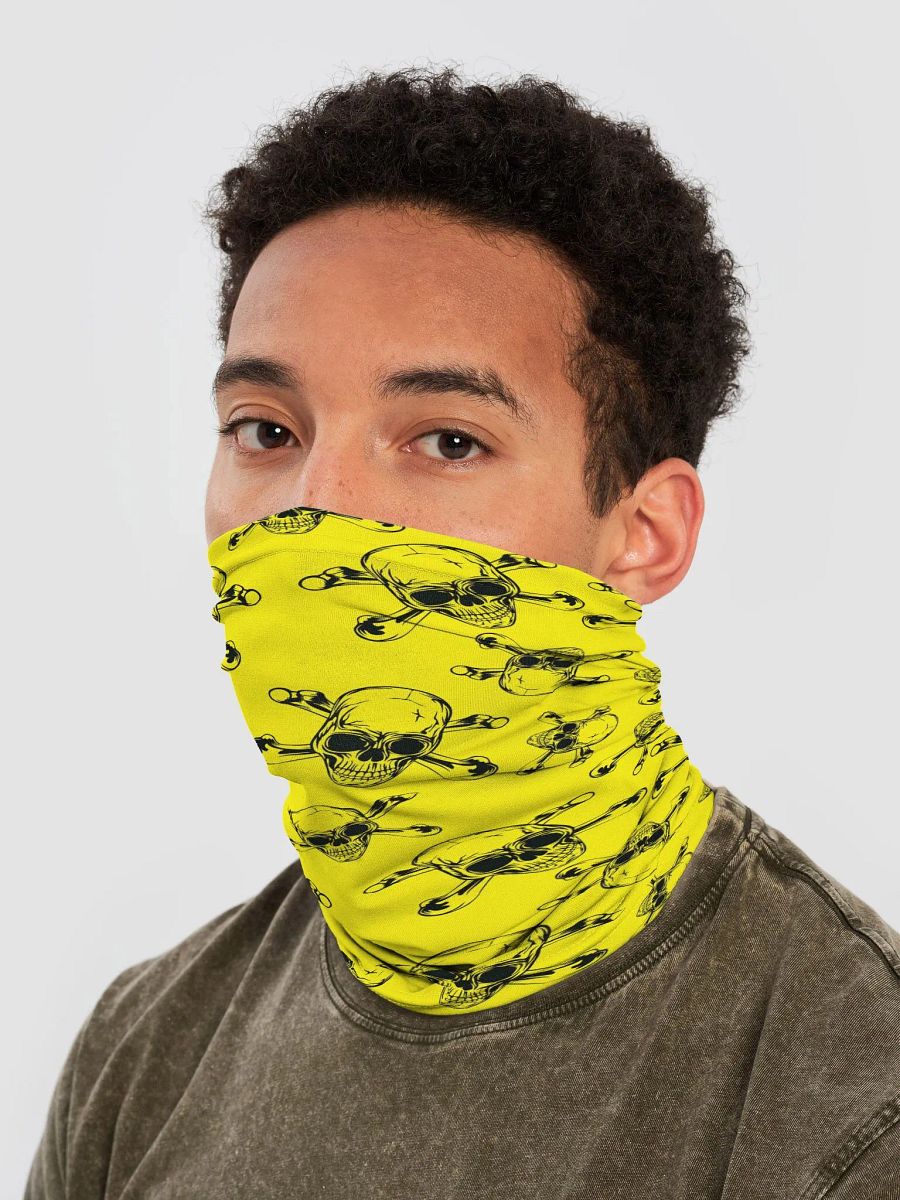 Skull & Cross Bones - Yellow - Neck Gaiter/Face Mask product image (1)