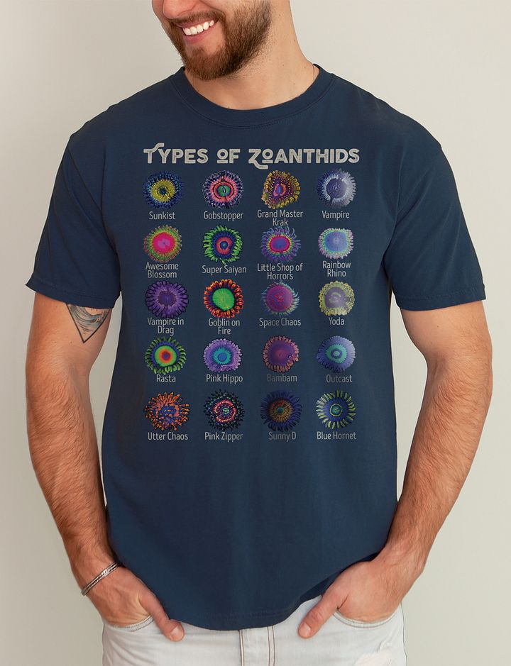 Zoanthid Identification Chart | T-Shirt for Saltwater and Coral Reef Aquarium Hobbyists product image (22)