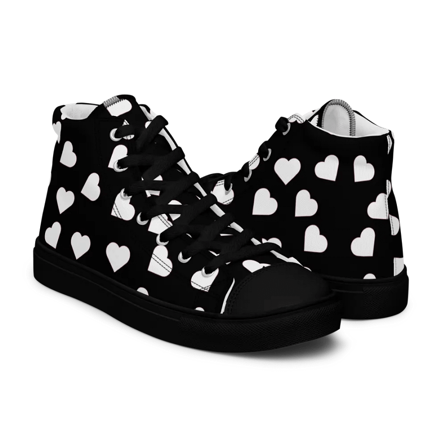 Love Pattern5 Black and White Mens Canvas High Top Shoes product image (11)