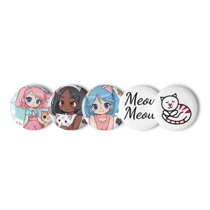 Anime Cat Lover Pin Button Set product image (1)