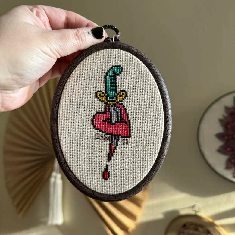Mini Dagger & Heart Cross Stitch product image (1)