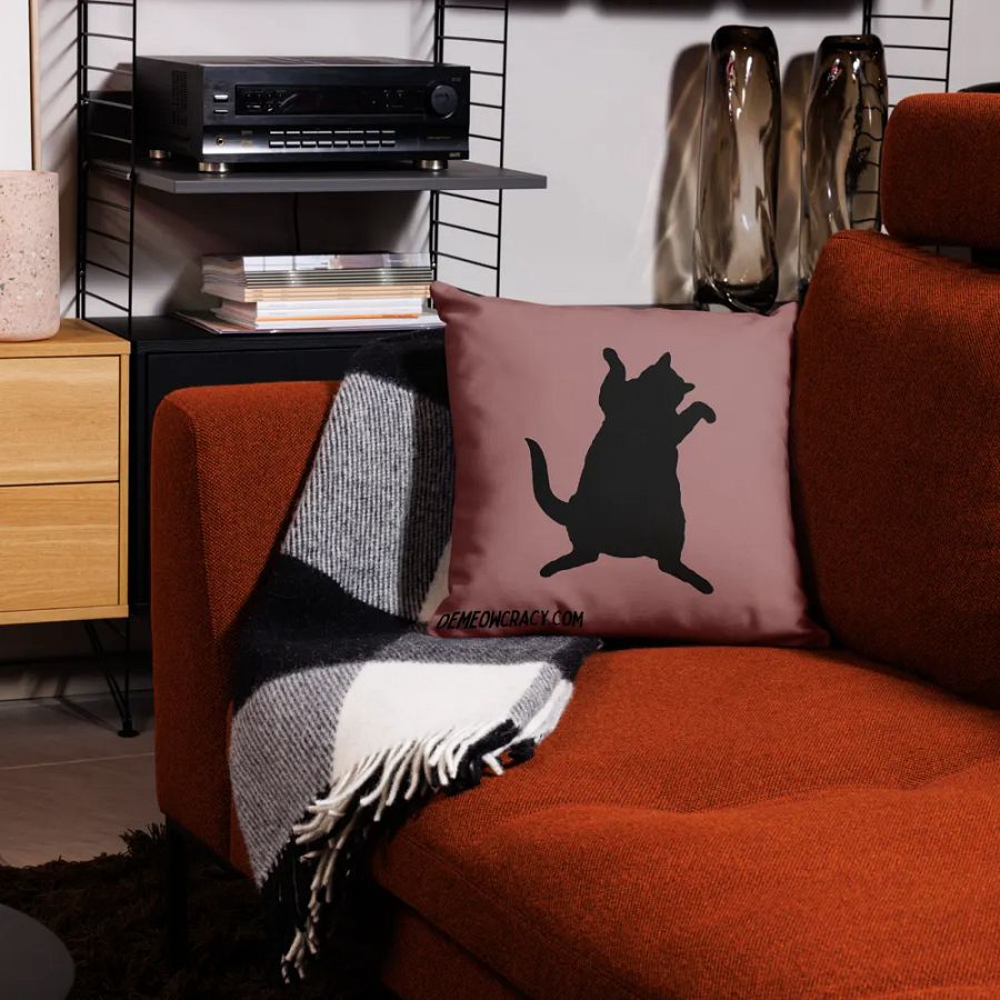 Dancing DeMeowcracy Kitties Pillow Cover - Frosted Cranberry product image (2)