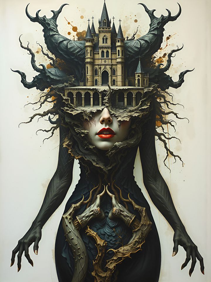 Demon Castle - Surreal Dark Art Print product image (1)