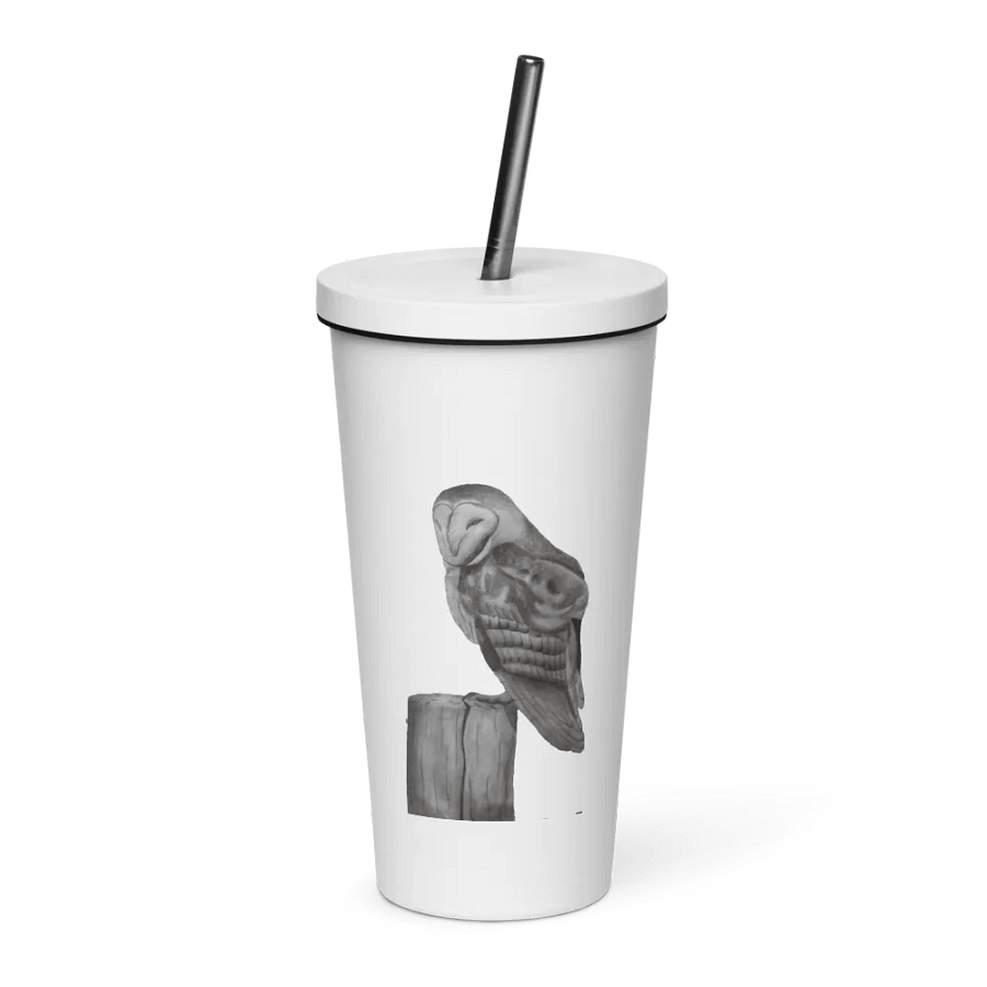 Barn Owl Drawing Straw Cup product image (1)