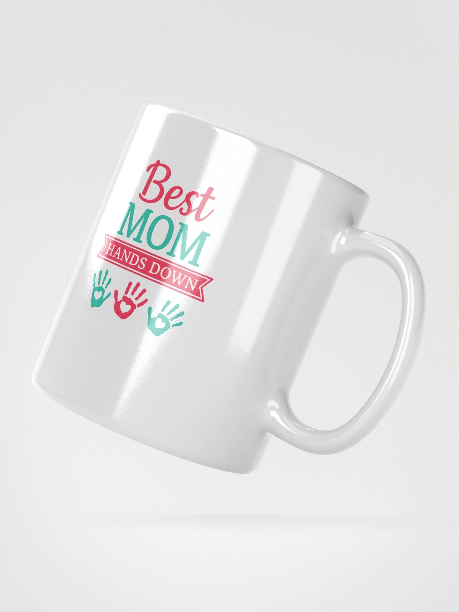 Best Mom Hands Down Mug – Colorful Handprint Coffee Cup Gift for Moms product image (6)