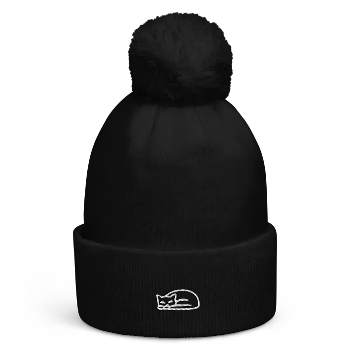resting meow \ pom-pom beanie product image (1)