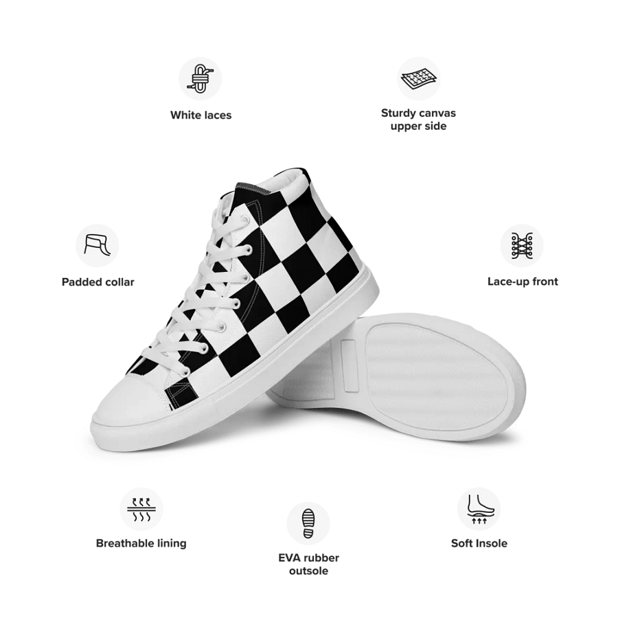 Women's large checks high top canvas sneakers product image (4)