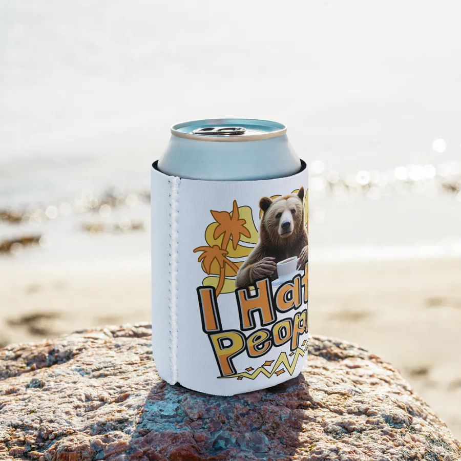 I Hate People Bear Hug Can Cooler product image (9)