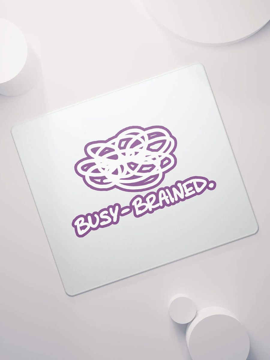 BUSY-BRAINED (lined design, #763D7D) mouse pad product image (7)