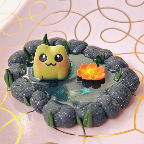 Another finished craft on stream 🥳 “Frog in pond”

I made 2 but one sold immediately (thank you 💕) so 1 is still available on...
