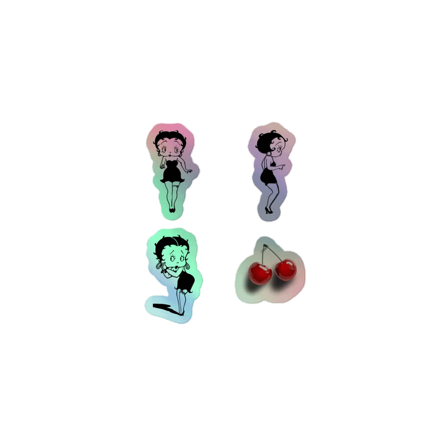 "Betty" Cherry Kiss-Cut Holographic Sticker Set product image (1)