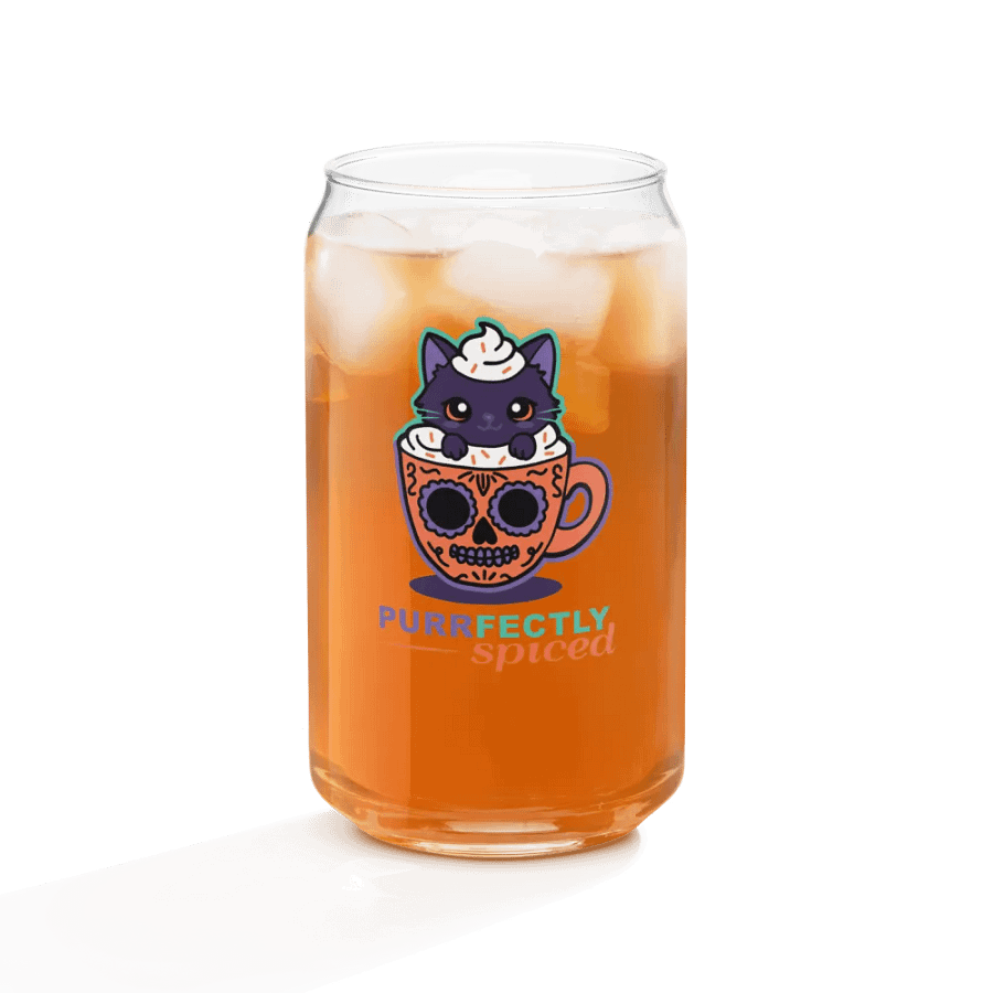 Purrfectly Spiced 16oz Can-Shaped Drinking Glass product image (2)