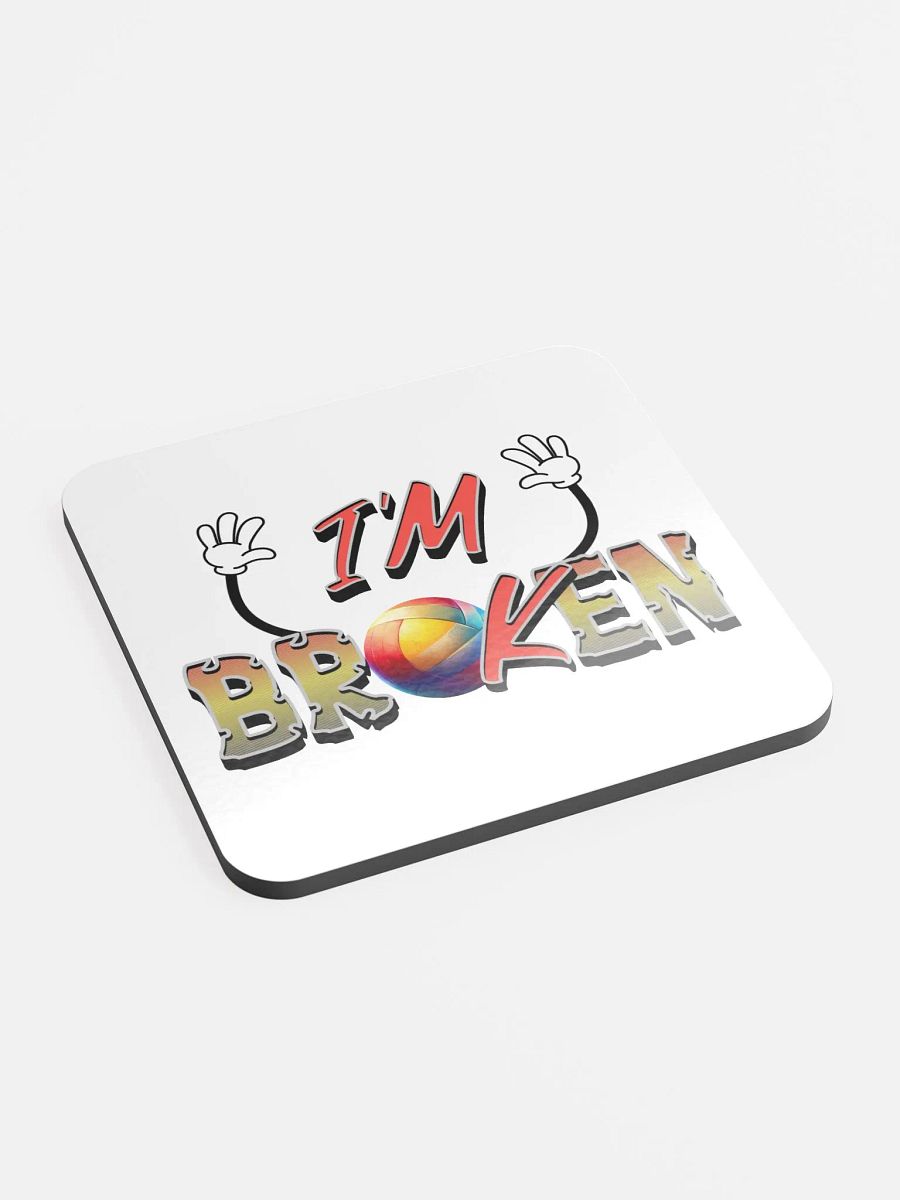 Im Ok Im Broken Volleyball Vibes Glossed Cork Coaster product image (2)