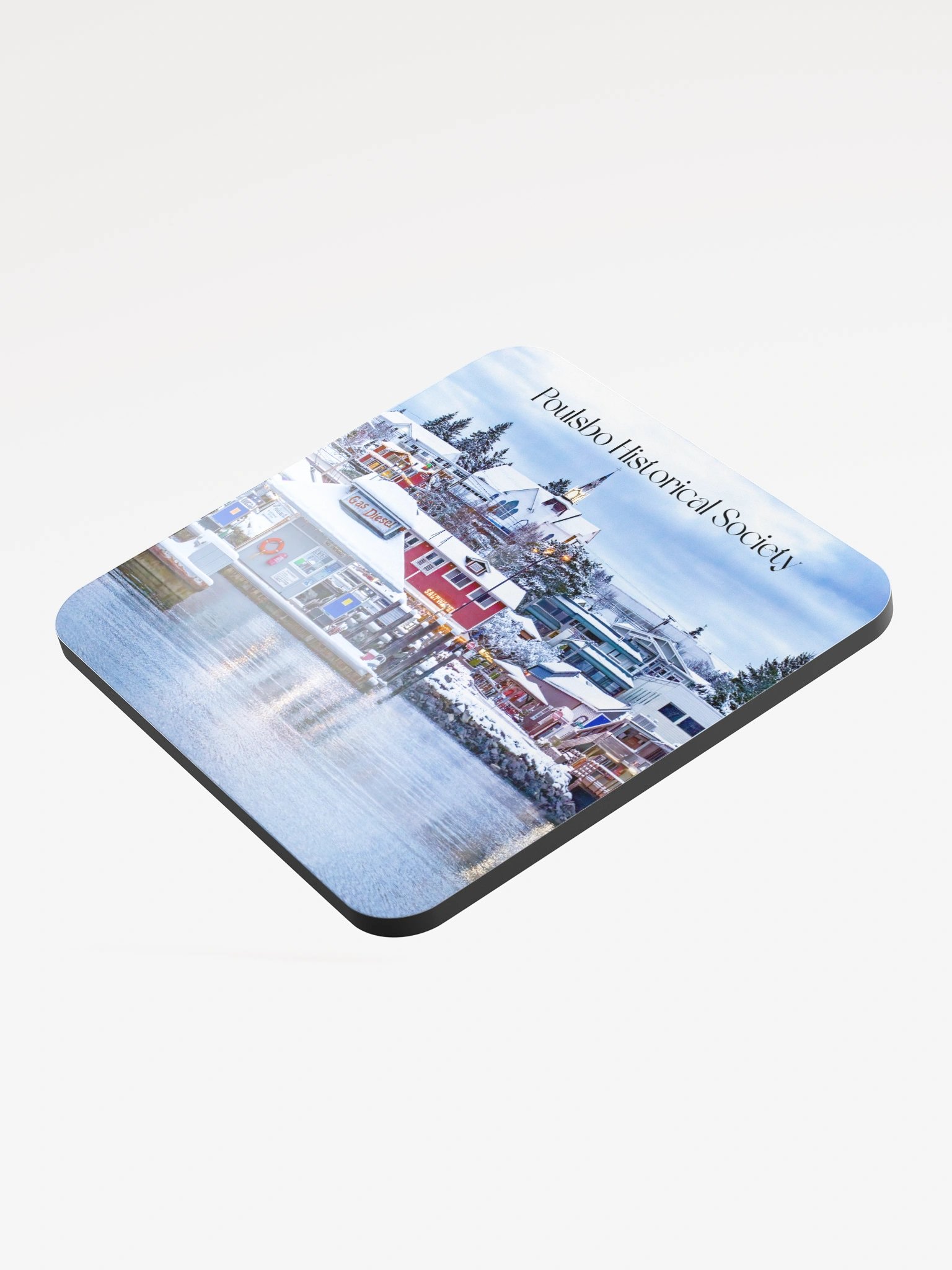 Poulsbo Snow 2022 Cork Coaster product image (3)