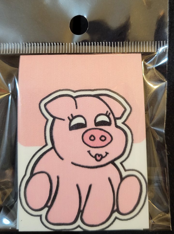 Cute Cartoon Pink Pig Magnetic Laminated Bookmark for Farm Animal Lovers product image (1)