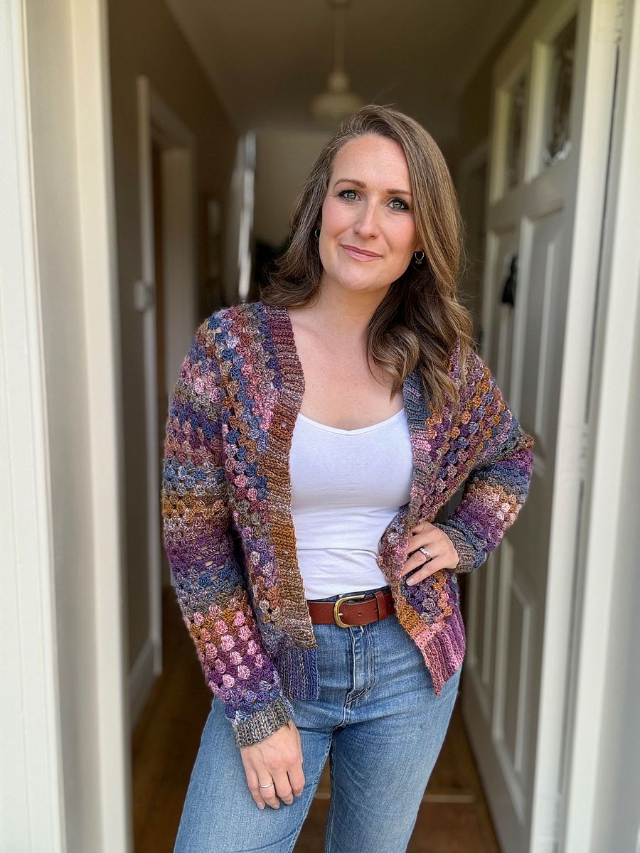 Top Down Crochet Granny Stitch Cardigan Pattern Adult Sizes product image (9)