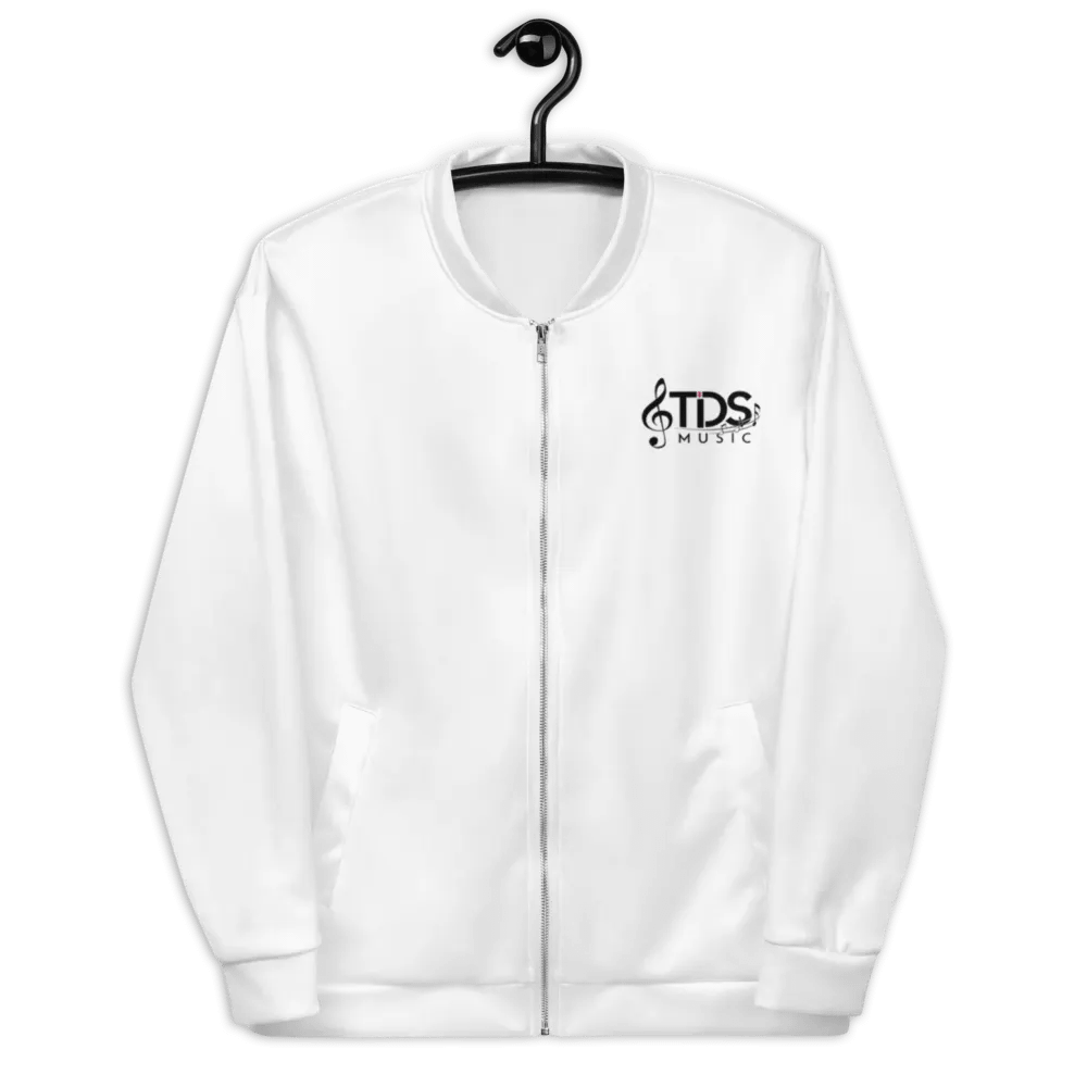 TDS Music Unisex White Bomber Jacket – Exclusive Design for Music Fans product image (4)