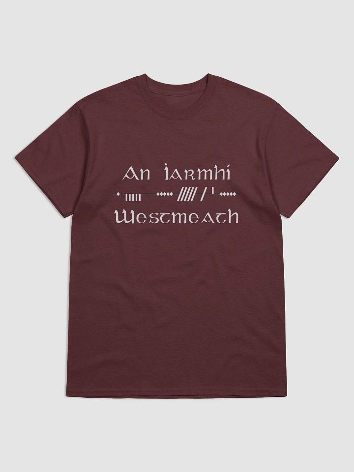 Westmeath/An Iarmhí Scholastic style Ogham maroon printed T-shirt product image (1)