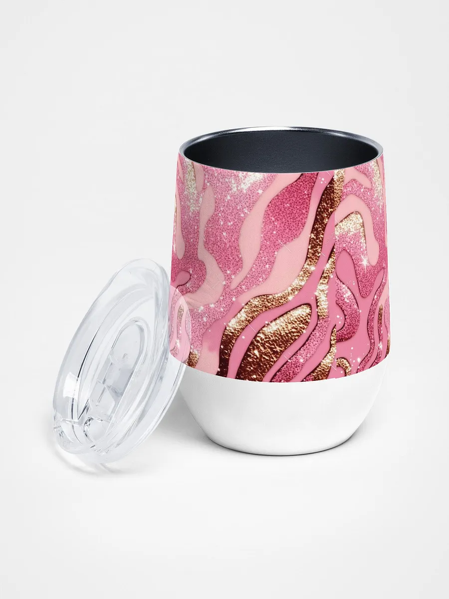 Stemless Glitter Pink Wine Tumbler Girls Trip Stainless Steel With Lid product image (2)