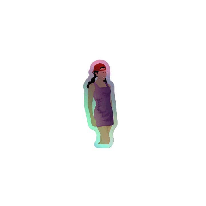 Purple Dress Holographic Sticker product image (1)