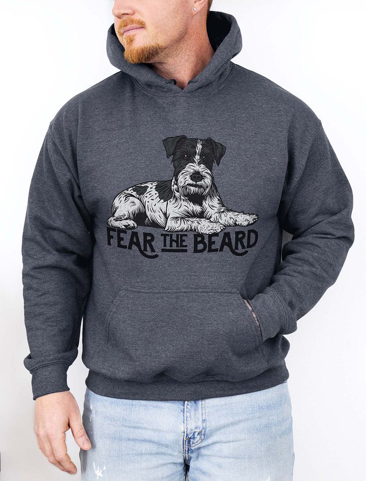 Fear the Beard Hooded Sweatshirt of a Schnauzer(Black & White Parti) | Funny Hoodie for Bearded Dog Paw-rents product image (1)