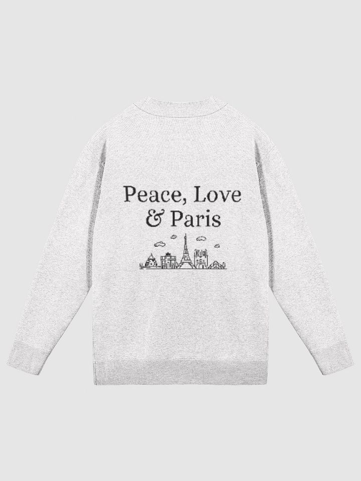 Peace, Love and Paris with Monuments Parisian Chic Knitted Cardigan | White product image (1)