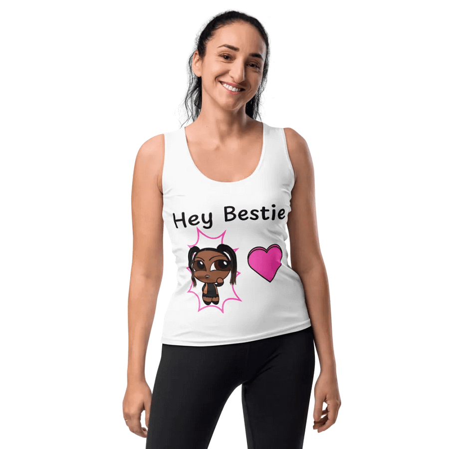Hey Bestie Star All-Over Print Tank Top product image (10)