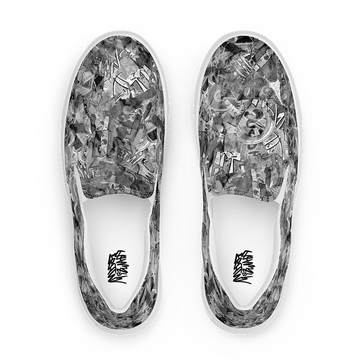 Scrapbook (Greyscale) - Men's Slip-On Skate Shoes product image (2)
