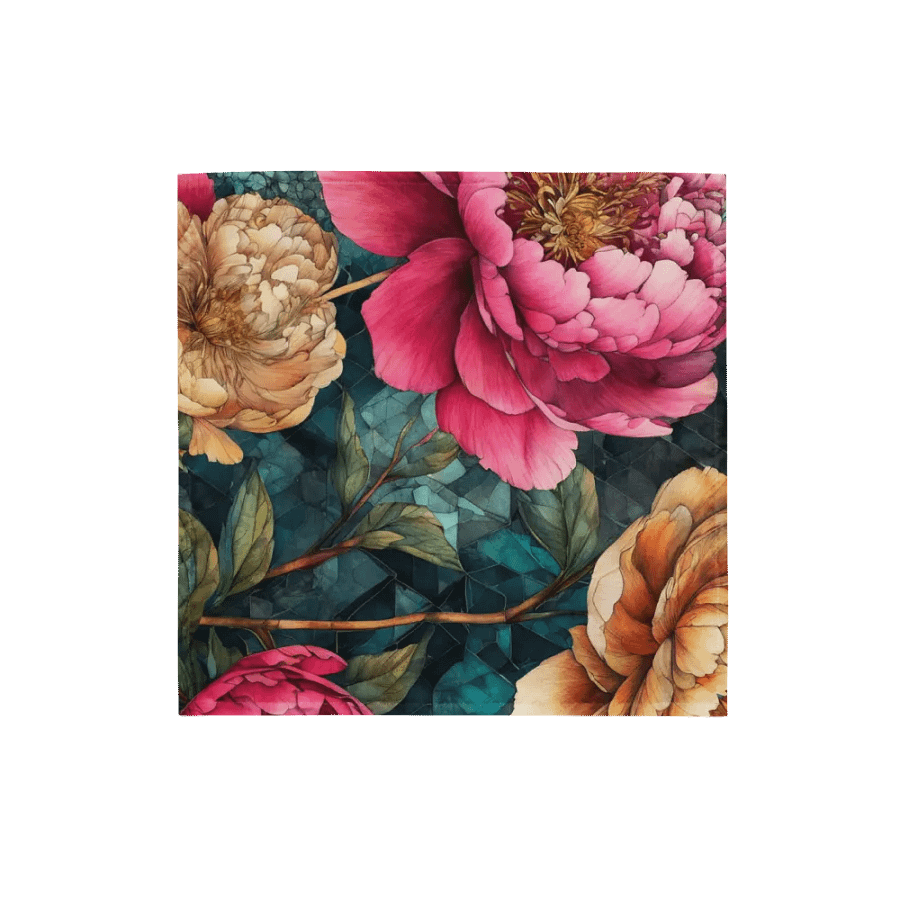 Floral Mosaic Vintage Peony All-Over Bandana product image (1)