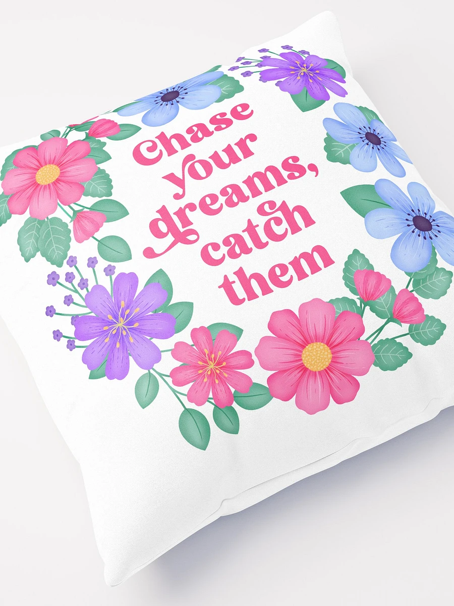Chase your dreams catch them - Motivational Pillow White product image (5)