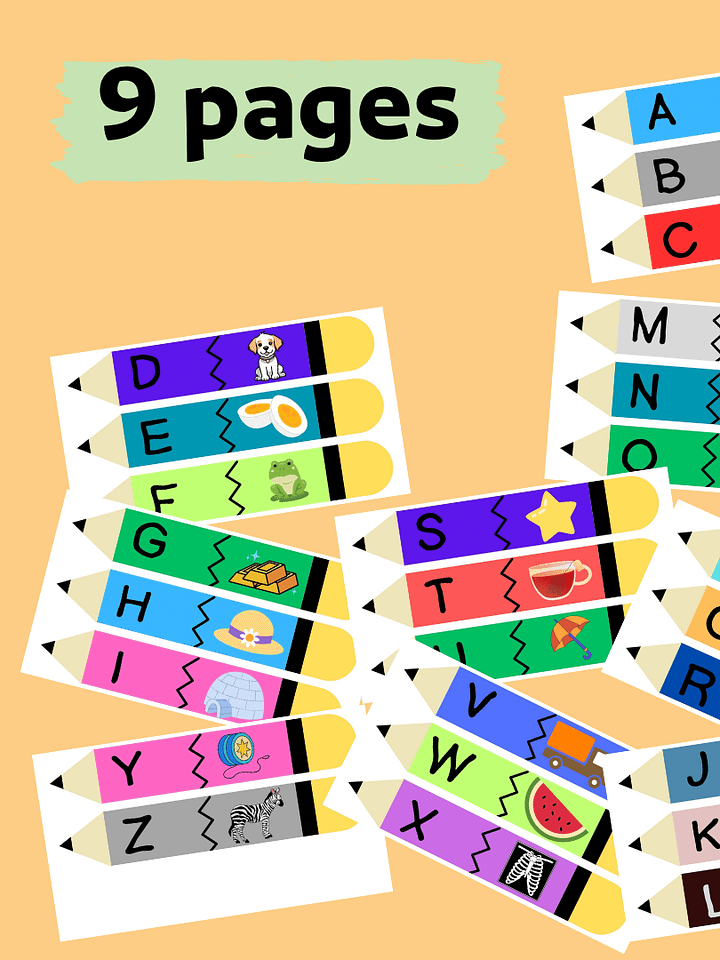 Match the letter to the picture - pdf product image (1)