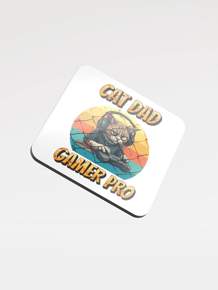 Cat Dad Gamer Pro Coaster Set product image (2)