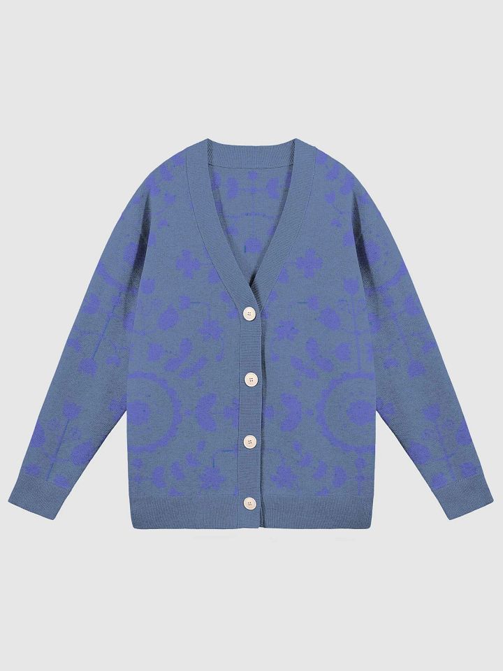 Boho Floral Denim Blue Cardigan product image (1)