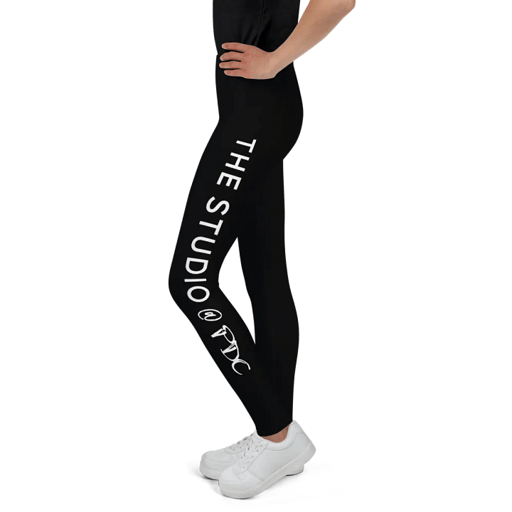 Youth Leggings | Black with White Logo/Text product image (2)