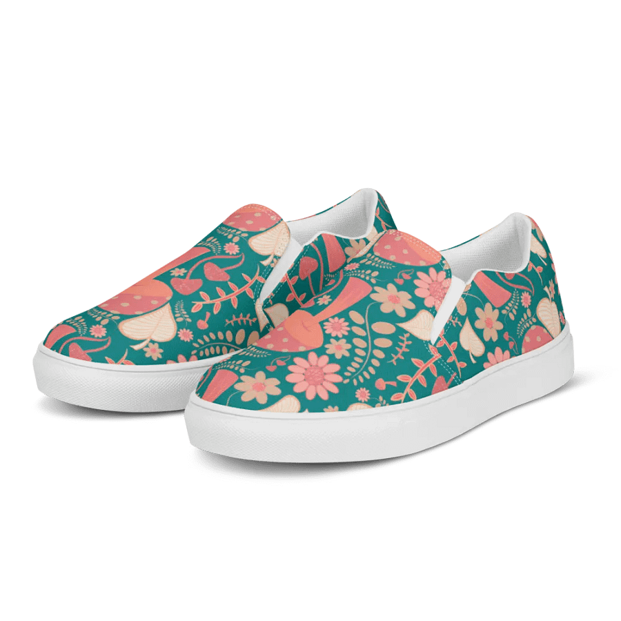 Whimsical Botanical Mushroom Bliss Slip-Ons product image (11)
