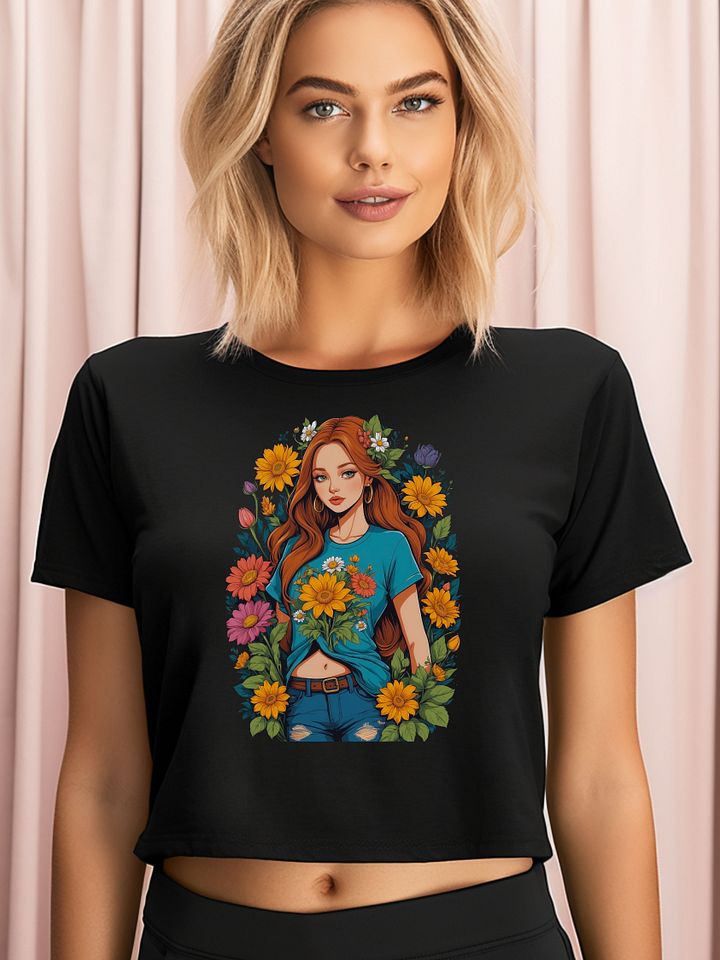 Bloomcore Flower Girl v1 - AS Colour Women's Premium Crop Top product image (1)
