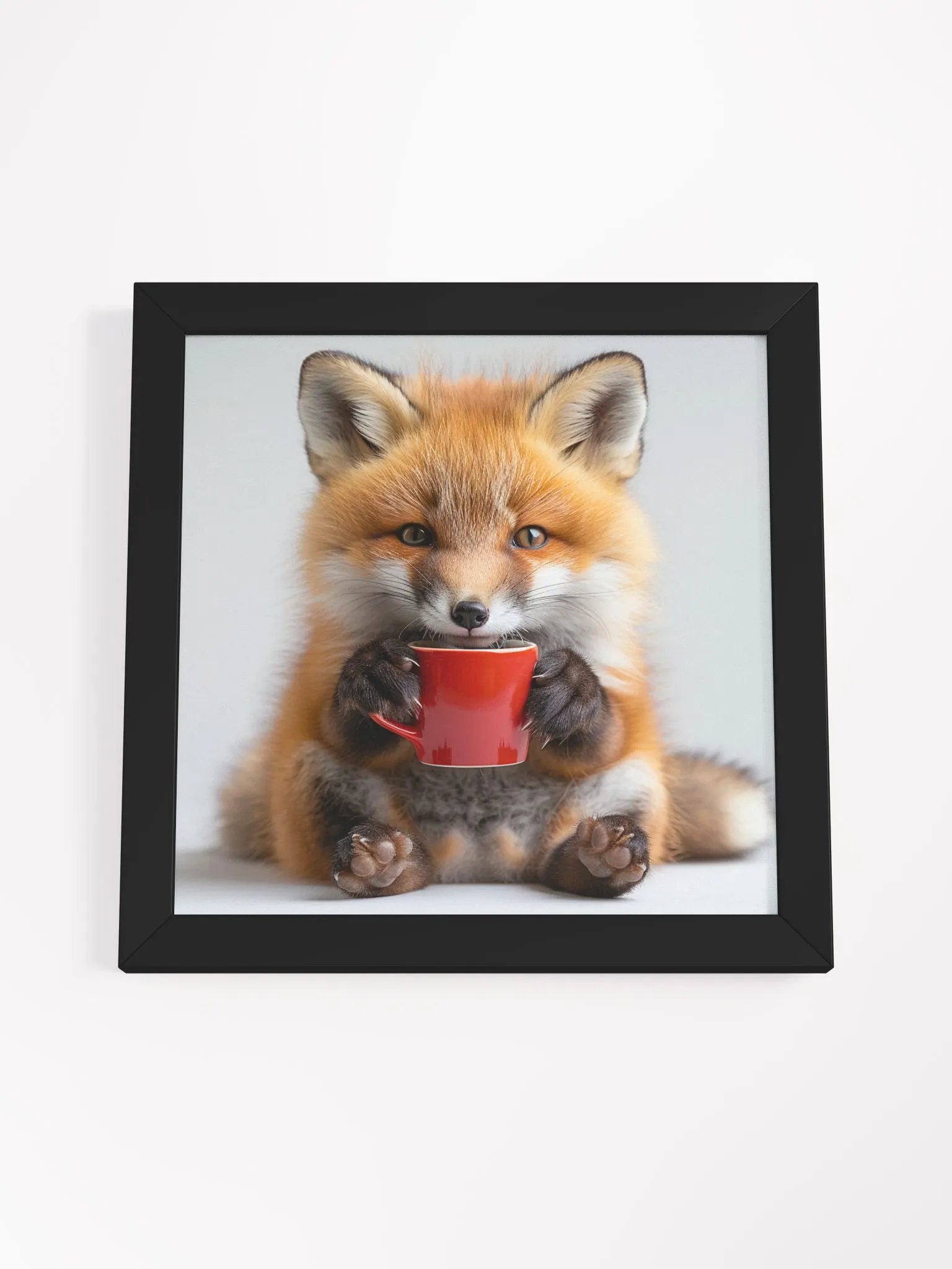 Coffee Lover Cute Baby Fox Art product image (2)