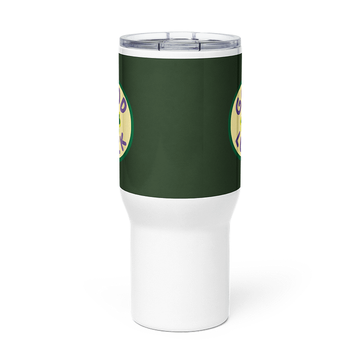 Good Luck Four Leaf Clover Green Insulated Travel Mug with a Handle product image (2)